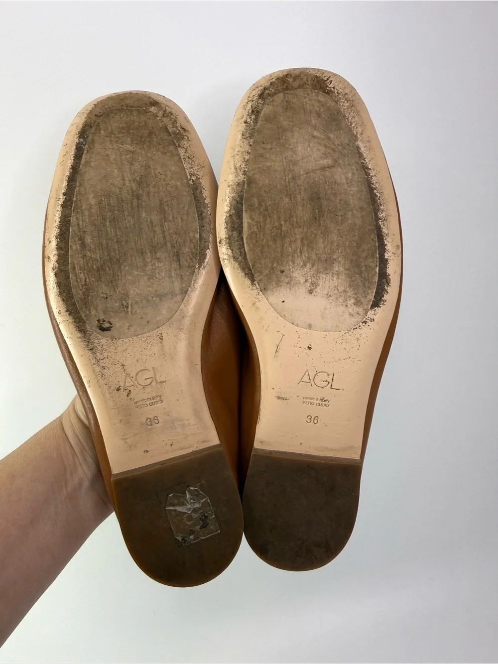AGL Leather Sheryl Moc Bit Loafer Flats Brown Size 36/US6
